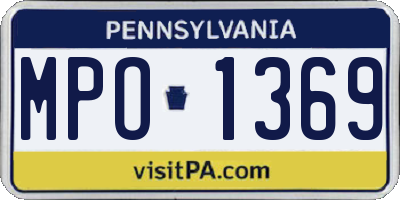 PA license plate MPO1369