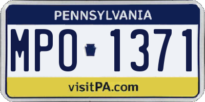 PA license plate MPO1371