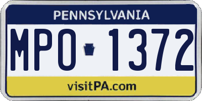 PA license plate MPO1372