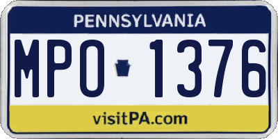 PA license plate MPO1376