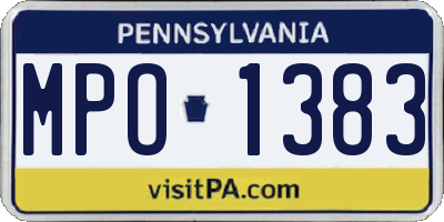 PA license plate MPO1383
