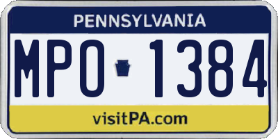 PA license plate MPO1384