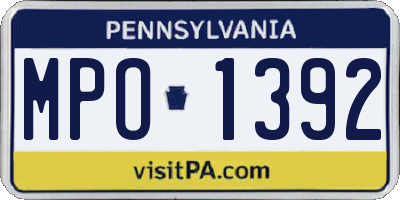 PA license plate MPO1392
