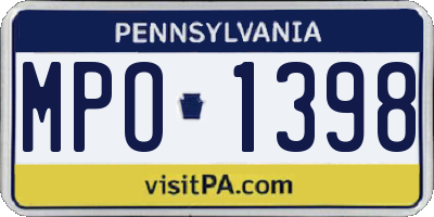 PA license plate MPO1398