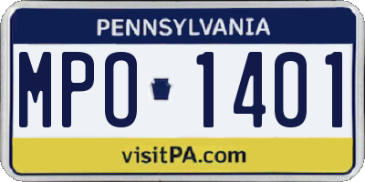 PA license plate MPO1401