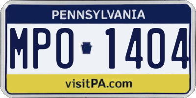 PA license plate MPO1404