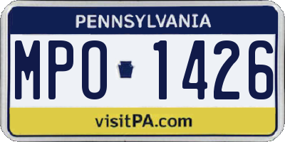 PA license plate MPO1426