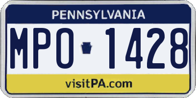 PA license plate MPO1428