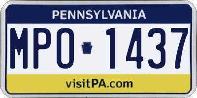 PA license plate MPO1437
