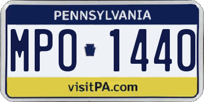 PA license plate MPO1440