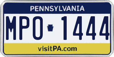 PA license plate MPO1444