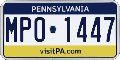 PA license plate MPO1447