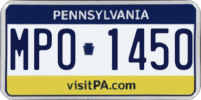 PA license plate MPO1450
