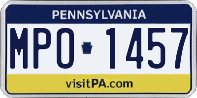 PA license plate MPO1457