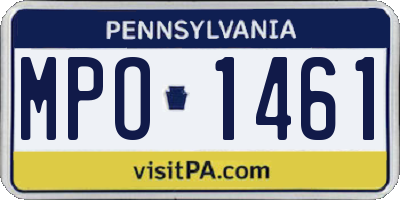 PA license plate MPO1461