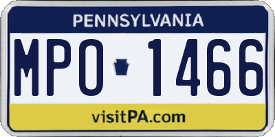PA license plate MPO1466