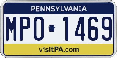 PA license plate MPO1469
