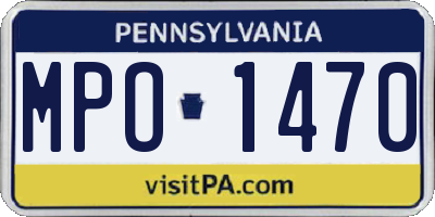 PA license plate MPO1470