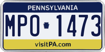 PA license plate MPO1473