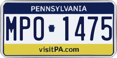 PA license plate MPO1475