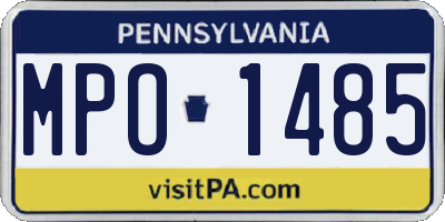 PA license plate MPO1485