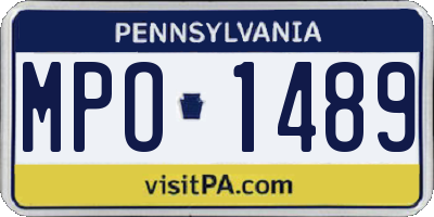 PA license plate MPO1489
