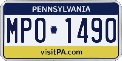 PA license plate MPO1490