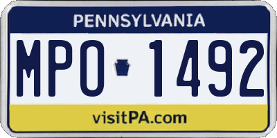 PA license plate MPO1492