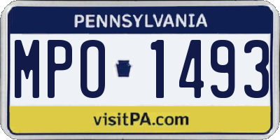 PA license plate MPO1493