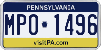PA license plate MPO1496