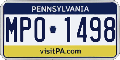PA license plate MPO1498