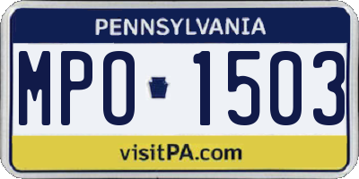 PA license plate MPO1503