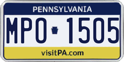 PA license plate MPO1505