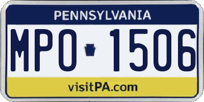 PA license plate MPO1506