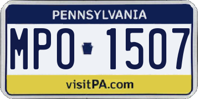 PA license plate MPO1507