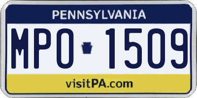 PA license plate MPO1509