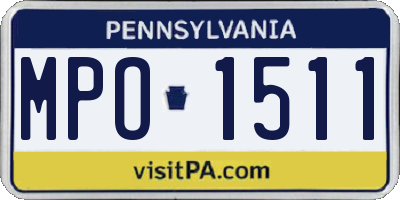 PA license plate MPO1511
