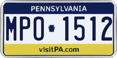 PA license plate MPO1512
