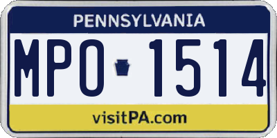 PA license plate MPO1514