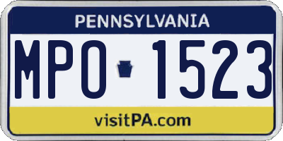 PA license plate MPO1523