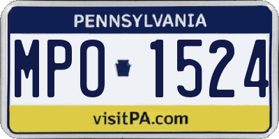 PA license plate MPO1524