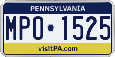 PA license plate MPO1525