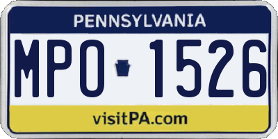 PA license plate MPO1526
