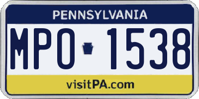 PA license plate MPO1538