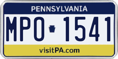 PA license plate MPO1541