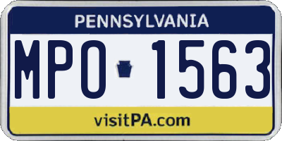 PA license plate MPO1563