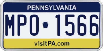 PA license plate MPO1566