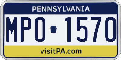 PA license plate MPO1570