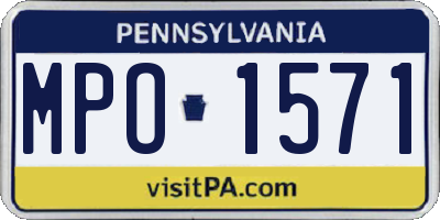 PA license plate MPO1571