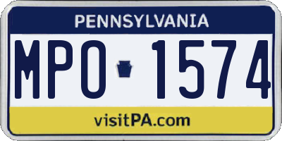 PA license plate MPO1574